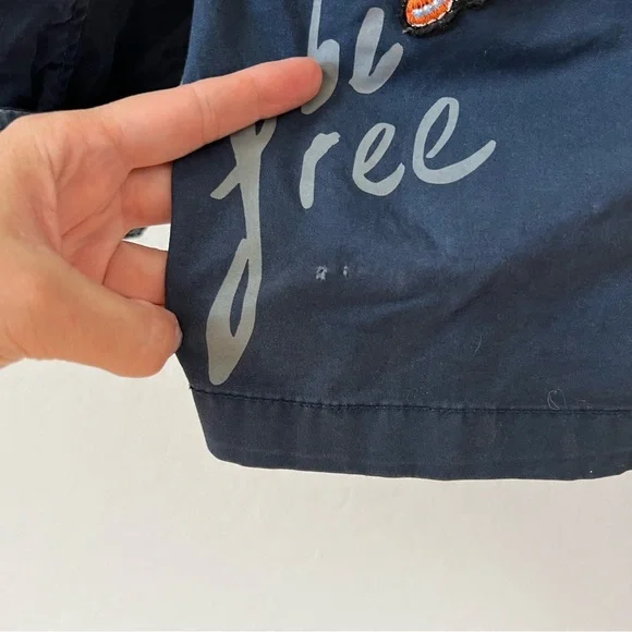 desigual pakaian jadi wanita navy utility jacket butterfly bird bee - Picture 7 of 14